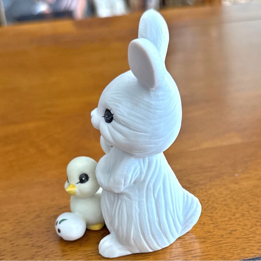 Vintage Easter Bunny Chick Figurine Made in Taiwan Spring Cottage Whimsy Decor - Picture 6 of 9